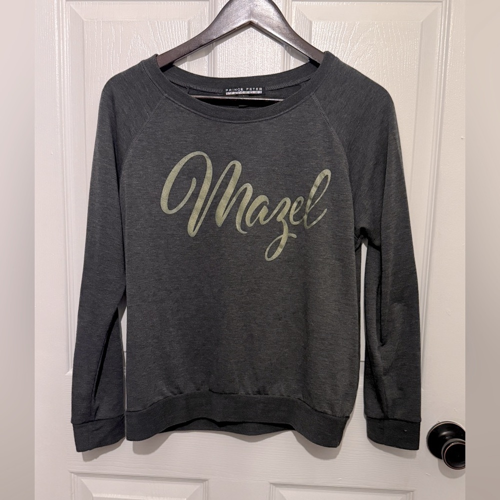 PRINCE PETER COLLECTION Women's Dark Gray Mazel Sweatshirt Size S